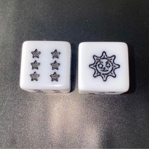 Pair 2x Glo Gang Dices Set White/Black Chief Keef Brand new designer 1.5CM